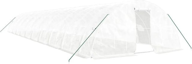 Furnicato Gewächshaus mit Stahlrahmen in Weiß, Fläche: 100 m², B/T/H: 20 x 5 x 2,3 m - Bild 1