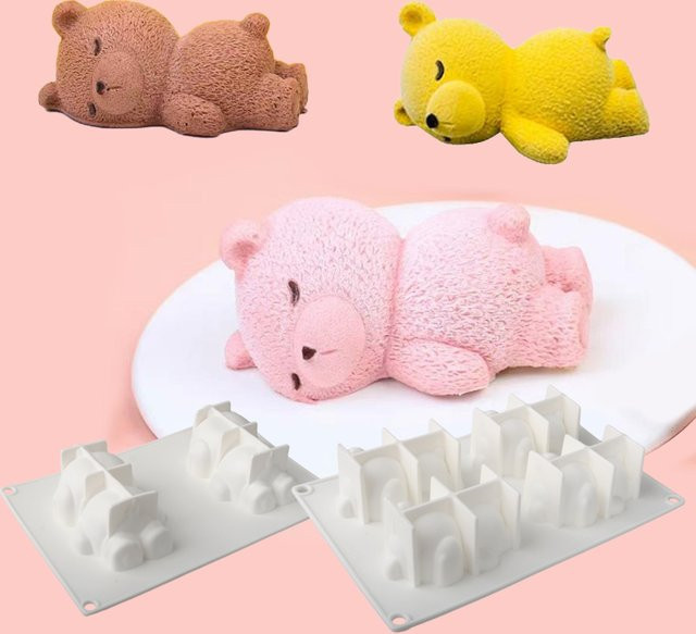 SHENHONG Silikon-Kuchenform schlafender Bär für Mousse und Desserts - Bild 1