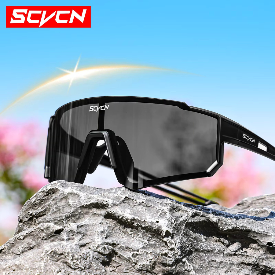 SCVCN Sportsonnenbrille, Unisex, Vollrand, Wrap - Bild 5