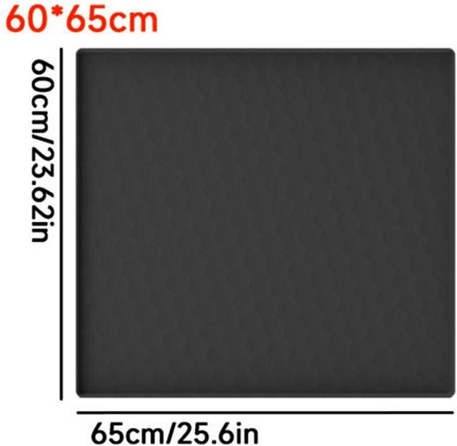 Lily Home Bodenschutz Silikonmatte für Kühlschränke, Schwarz, Breite: 65 cm, Tiefe: 60 cm - Bild 1