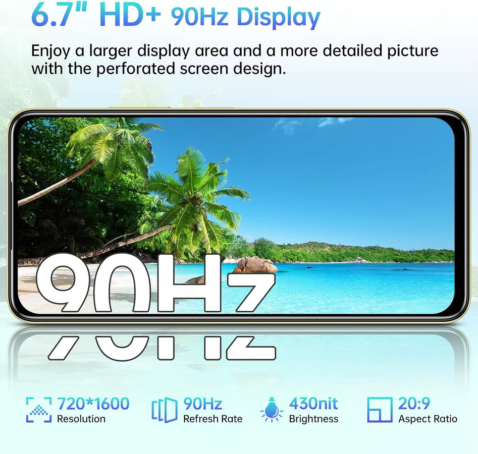 OUKITEL C65 Smartphone mit Android 15, 6,7 Zoll Display, 16GB RAM, 128GB ROM, 4G LTE, 5150mAh Akku, Grün - Bild 6