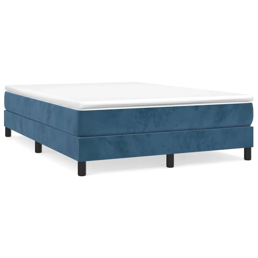 vidaXL Boxspringbett aus Samt in Dunkelblau, B/T/H: 140 x 200 x 25 cm - Bild 2