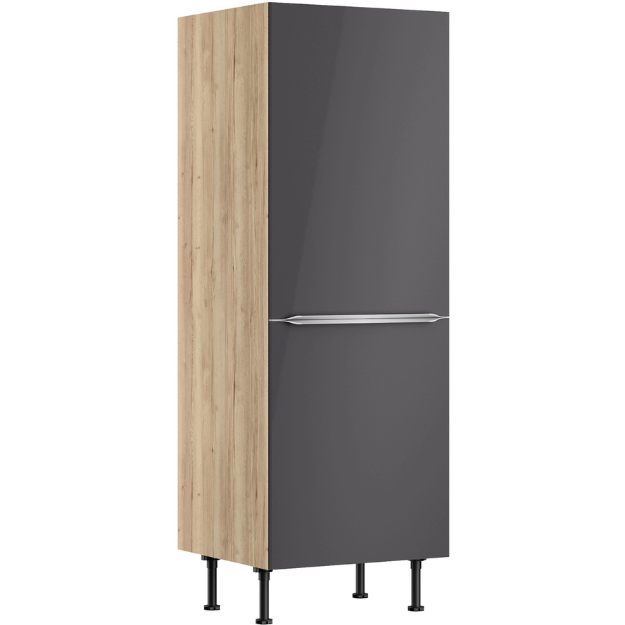Optifit Küchen-Midischrank Linus984 für Kühlschrank in Anthrazit-Wildeiche, Breite: 60 cm, Höhe: 176,6 cm, Tiefe: 58,4 cm - Bild 2