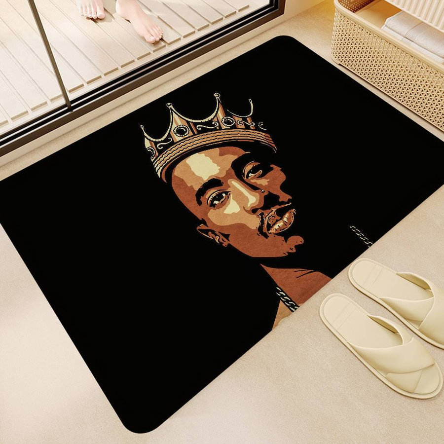 Rutschfeste Küchenmatte Miniso mit Tupac Shakur Print, Schwarz, B/T: 60 x 40 cm - Bild 3