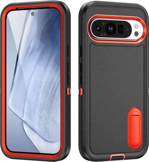Stoßfeste doppellagige Panzerhülle mit unsichtbarer Halterung und matter Rückseite für Google Pixel 10 und 9 Pro XL in Blue oder Black - Bild 1