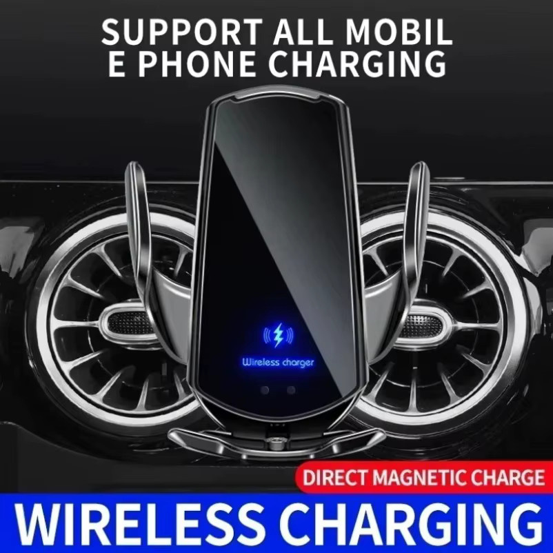 VIKEFON Magnetische Kfz-Handyhalterung mit kabellosem Schnellladegerät für iPhone Samsung und Xiaomi in Schwarz und Blau - Bild 4