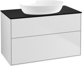 V&B Waschtischunterschrank Finion in Weiß lackiert, Breite: 100 cm, Tiefe: 50,1 cm - Bild 1