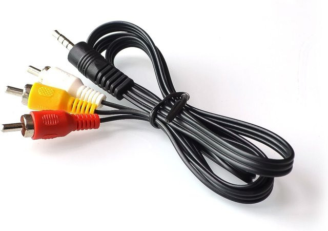 STJF Audio Video AV Kabel 3,5 mm Klinkenstecker auf 3 RCA Adapter, Länge: 60 cm - Bild 1