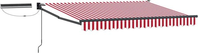 vidaXL Elektrische Ausziehbare Markise in Rot und Weiß aus Aluminium und Polyester mit PU-Beschichtung B x H x T: 3 x 2,5 m - Bild 1