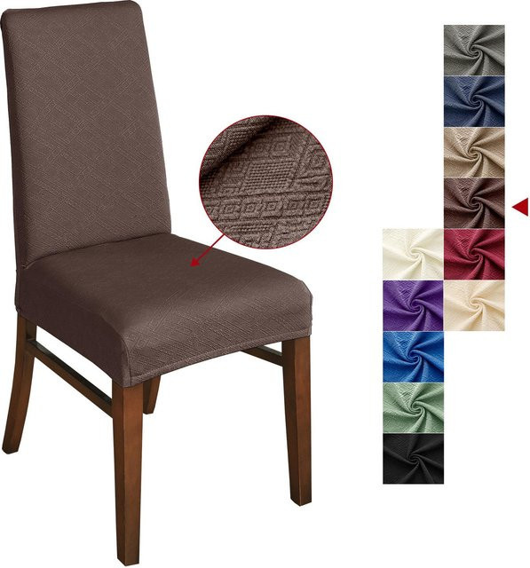 Tianzi Jacquard Stuhlbezug aus Polyester, spritzwasserfest und elastisch, B/T/H: 35 x 35 x 4 cm - Bild 1