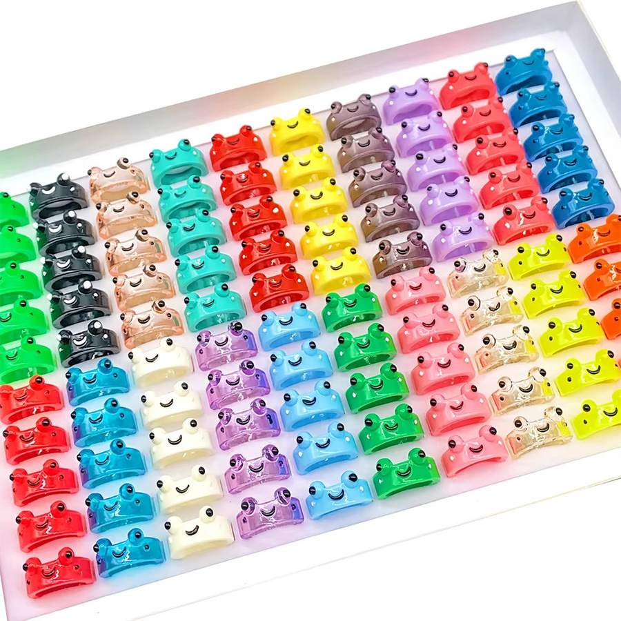 Ringe Set, Harz, Bunt, Frosch Bär - Bild 3