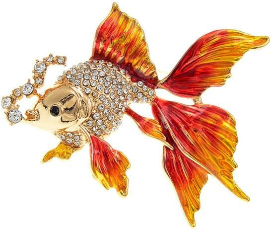 Brosche Gold Colorfish Spit Bubble, Rot, Damen - Bild 1