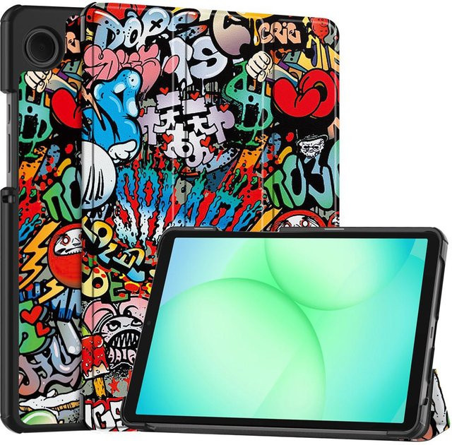 Samsung Galaxy Tab A11 8,7 Zoll Hülle aus PU-Leder mit dreifach faltbarem Ständer in Multicolour für SM-X130 SM-X133 X135N/G - Bild 1