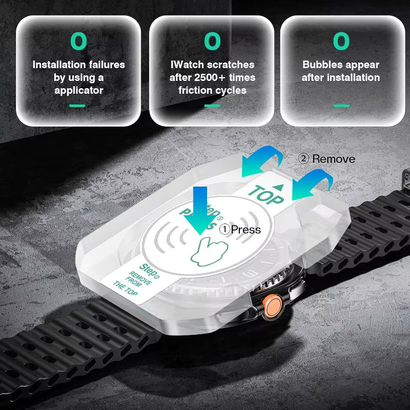 Mptionx 2er-Set Displayschutzfolie aus gehärtetem Glas für Samsung Galaxy Watch 8 Classic und Watch 8 (40mm und 44mm), transparent, inklusive Installations-Kit - Bild 2