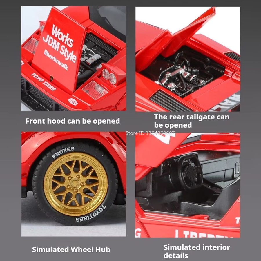 RMZ city Countach LBWK Revuelto Sportwagenmodell, 1:32, Metall, Türen geöffnet - Bild 2