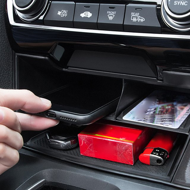 perfeclan Auto-Mittelkonsolen-Organizer für Honda Civic 10. Generation, Farbe: Schwarz - Bild 1