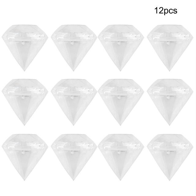 TOMTOP JMS 12er Set Transparente Kunststoff Candy Box in Diamantform für Hochzeit und Party B/H/T: 9,0 x 12,0 x 9,0 cm - Bild 1