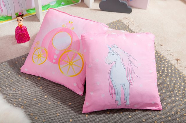 TiCAA Kinder Kissen-Set Prinzessin Liora, 2er-Set, Pink, B/T/H: 36 x 36 x 36 cm - Bild 1
