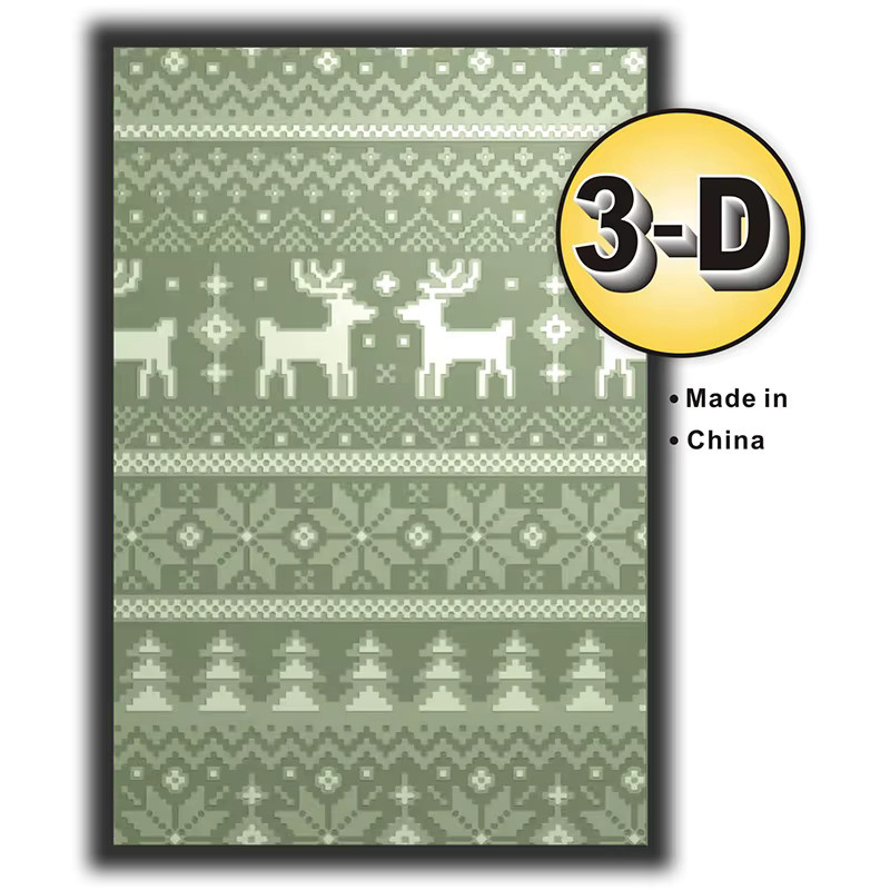 3D-Retro-Totem Fotoalbum-Ordner mit Winterwald- und Rentier-Motiv in gestrickter Textur-Reliefoptik - Bild 2
