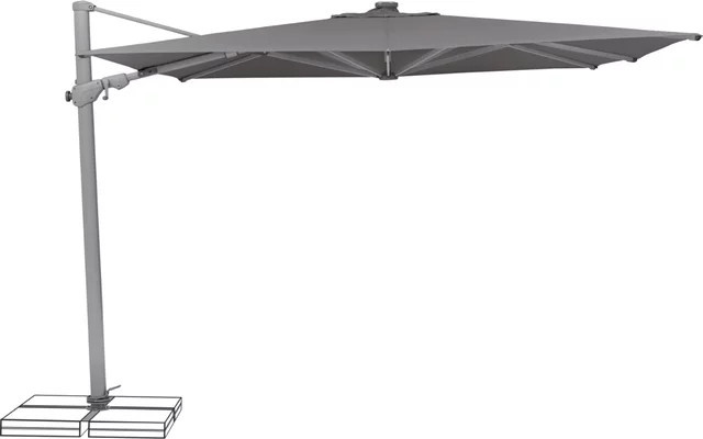 Suncomfort by Glatz Ampelschirm Varioflex Solar LED in Stone Grey, B/T: 300 x 300 cm - Bild 1