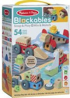 Melissa & Doug Blockables Fahrzeuge Spielset aus Massivholz in farbenfroh - Bild 1