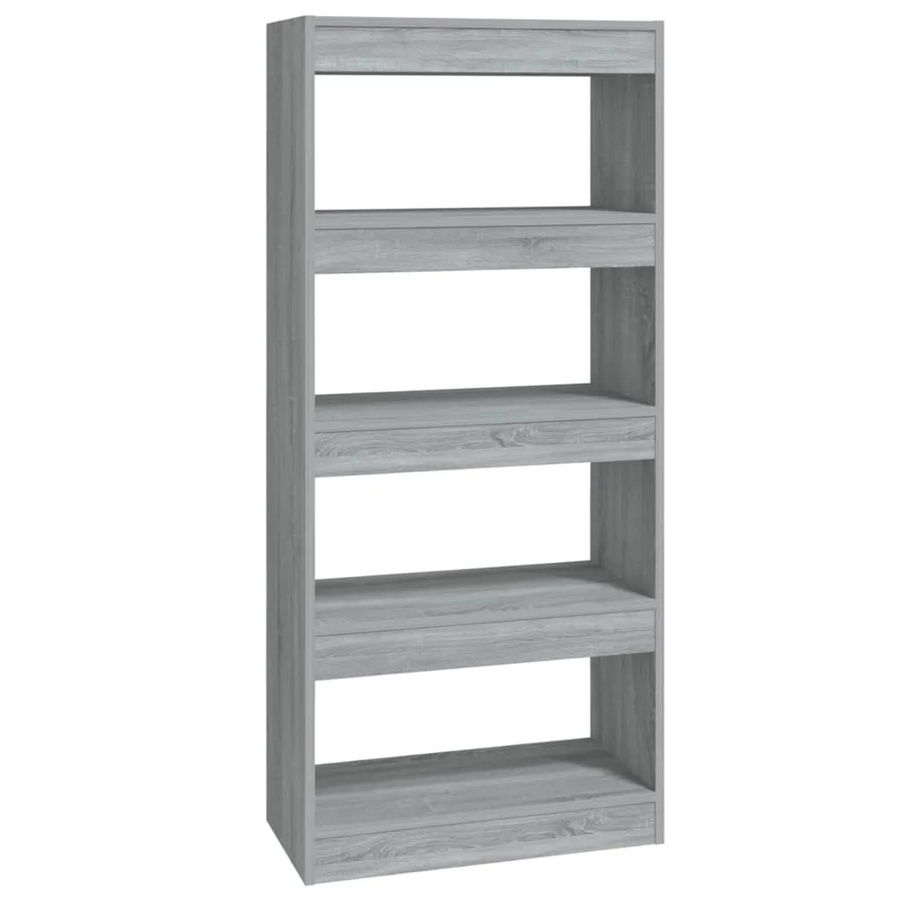 vidaXL Bücherregal und Raumteiler in Grau Sonoma aus Holzwerkstoff, B/T/H: 60 x 30 x 135 cm - Bild 2