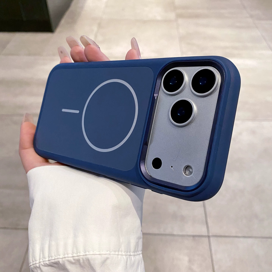Zweifarbige MagSafe-Handyhülle für iPhone 17 Pro Max Air in Blau mit mattem Hartschutz und magnetischer kabelloser Ladefunktion - Bild 3