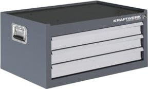 Kraftwerk Werkzeugtruhe BT700 für Stahl, grau, B: 60 cm, T: 40 cm, H: 47,5 cm, mit 3 Schubladen - Bild 1