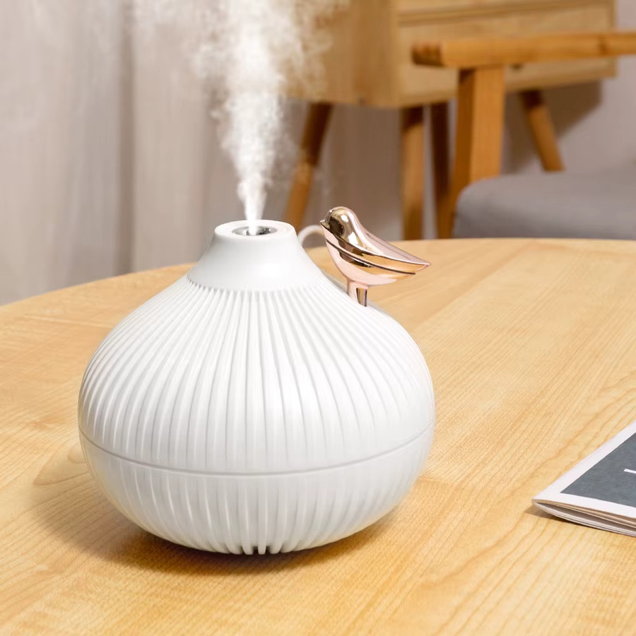 CREAROMA Mini USB-Luftbefeuchter und Ultraschall-Aroma-Diffusor mit LED-Nachtlicht und Duftfach, Weiß, 300 ml - Bild 4