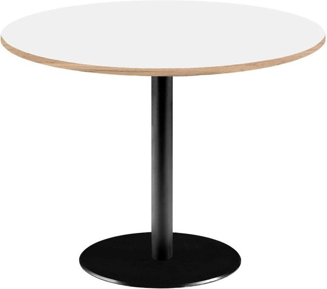 RestooTab Tisch Rome XL rund, weiße Platte und schwarzes Gestell, H: 75 cm, Ø: 120 cm - Bild 1