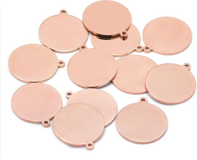 YULIN Anhänger Edelstahl, vergoldet, rund, 25 mm, Unisex - Bild 1