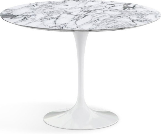 Knoll International Saarinen Esstisch rund in Weiß mit Marmorplatte