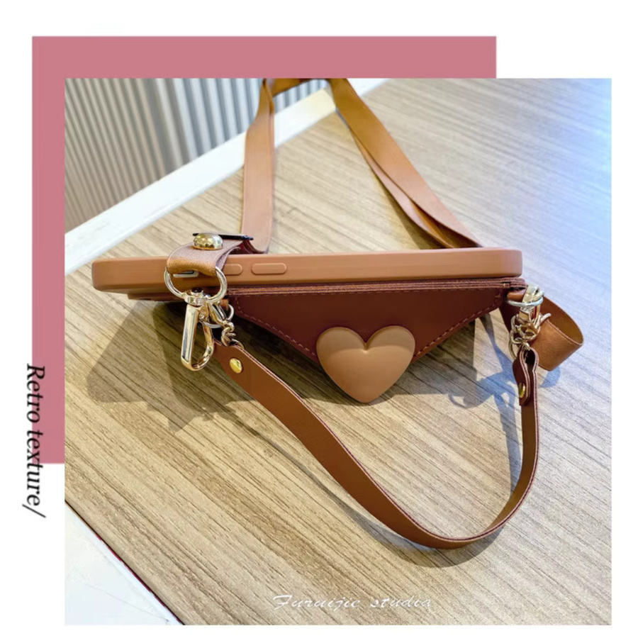 Silikon Messenger Tasche für Apple iPhone 17 Pro Max und 16 Pro als DIY Tragbare Schutzhülle mit Riemen in Purple und Brown - Bild 3