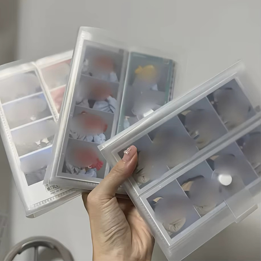 Transparentes Fotokarten-Album mit 4-Gitter-Aufbewahrung für Fotodrucke, Aufkleber und Notizen, 6 Zoll - Bild 3
