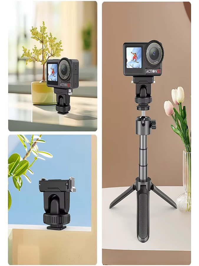 PULUZ Cold Shoe Gimbal Quick Release Basis Adapter für DJI Osmo Action 5 Pro, 4 und 3 in Schwarz - Bild 5