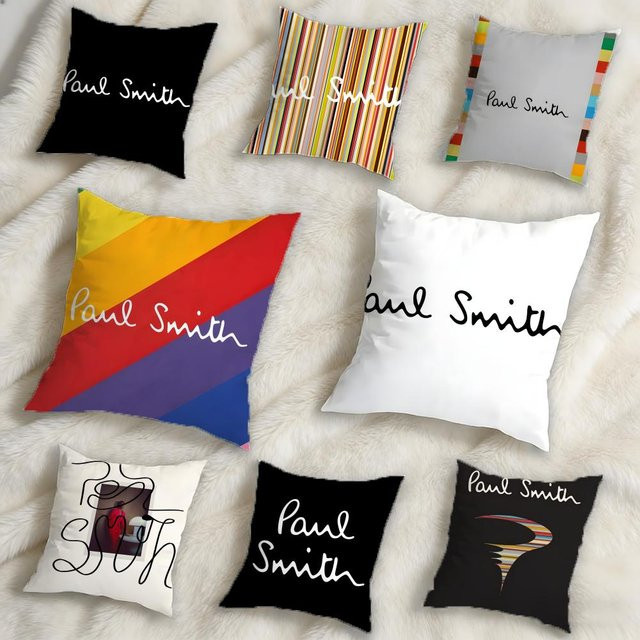 Paul Smith Kissenbezug aus Plüsch in Schwarz, quadratisch, Breite: 30 cm, Höhe: 30 cm - Bild 1