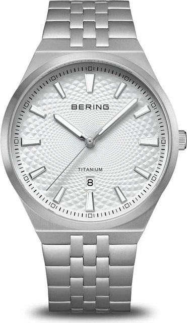 Bering Herrenuhr Titanium, Quarz, 41 mm, Weiß, 10 ATM - Bild 1