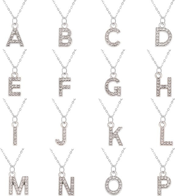 peixin Halskette, A-Z-Buchstaben-Anhänger-Charm, Schlüsselbeinkette - Bild 1