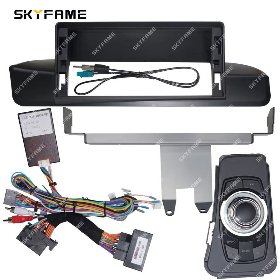 SKYFAME Rahmen-Fascia-Adapter mit Canbus Box für Android Radio, 9/12,3 Zoll, Schwarz, Einbausatz für BMW 3er Serie E90 E91 E92 E93 M3 - Bild 2