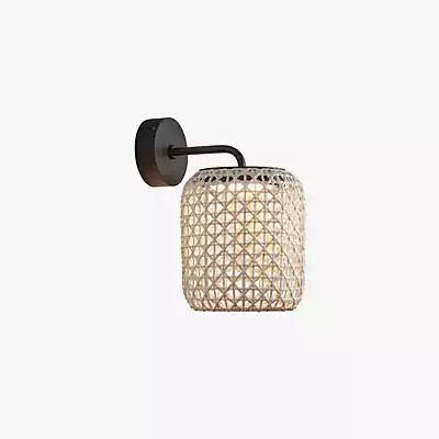 Bover Nans LED Wandleuchte aus Rattan im Boho-Stil in Beige, Schwarz oder Weiß - Bild 1