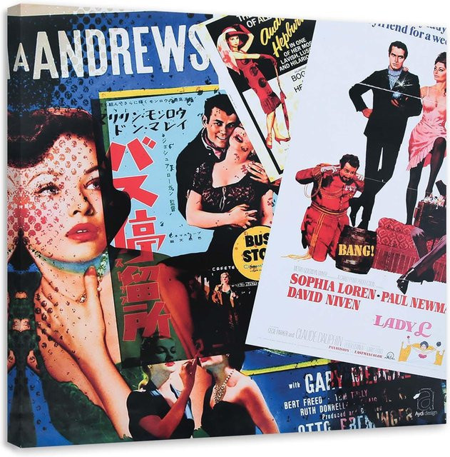 Feeby Leinwandbild Pop-Art-Frau bunt, B/H: 30 x 30 cm - Bild 1