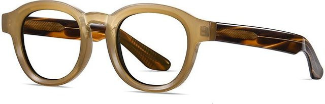 Bai Fen Bai Electronic 3C Korrekturbrille, Rund, Acetat, Braun, Damen, Vollrand, Anti-Blaulicht - Bild 1