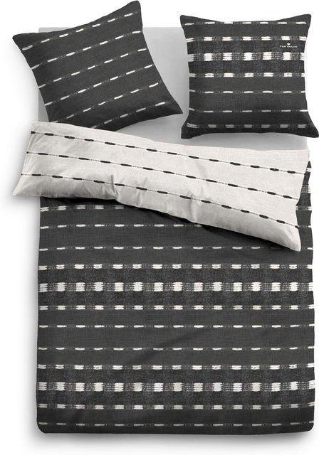 Tom Tailor Bettwäsche aus Mako-Satin in Schwarz mit Deckenbezug und Kissenbezug, B/H: 155 x 220 cm und 80 x 80 cm - Bild 1