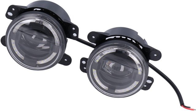 Philips LED Nebelscheinwerfer 4 Zoll 30W mit weißem Halo DRL, wasserdicht, 12-24V, Schwarz - Bild 1