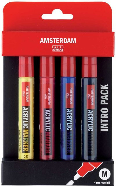 AMSTERDAM Acrylic Marker Set Basis, 4 Stück, Mehrfarbig - Bild 1