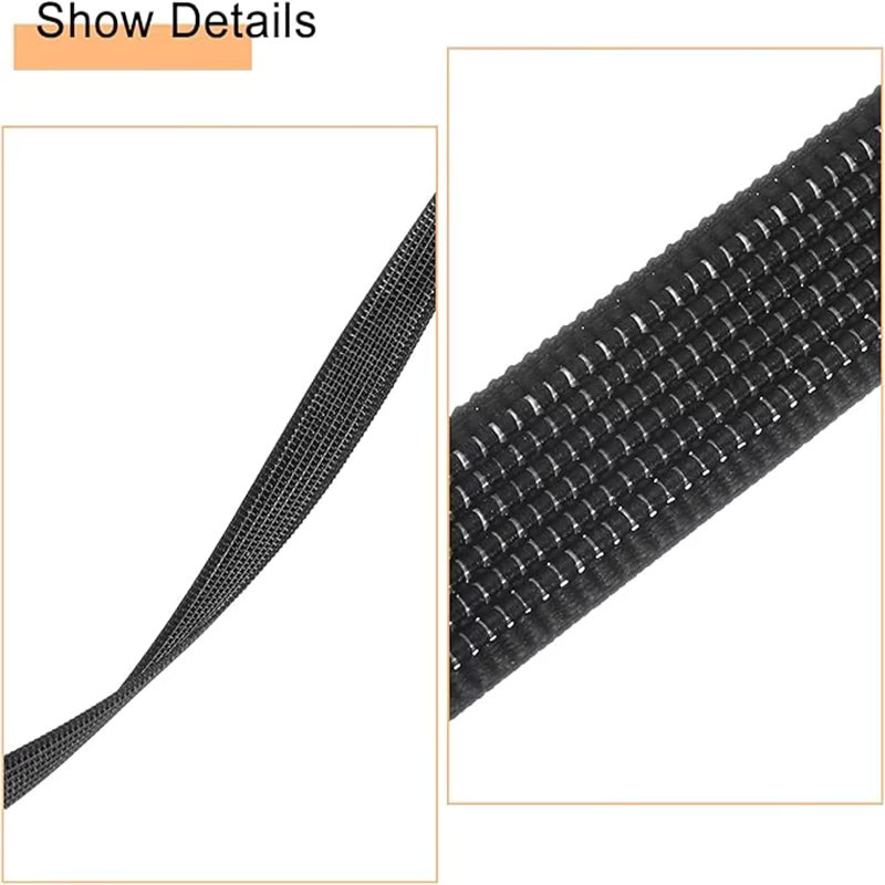 Schwarzes Polyester-Nähmaterial mit niedriger Dichte für DIY-Projekte, Korsetts und Brautkleider, 50 Yards - Bild 3