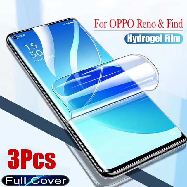 3er-Pack Hydrogel-Displayschutzfolien für OPPO Find X7 Ultra, Reno 11 Pro, X3 Lite, 8T 5G, 12X, 5G, 7 Neo, 6X, X8, 10, transparent - Bild 1