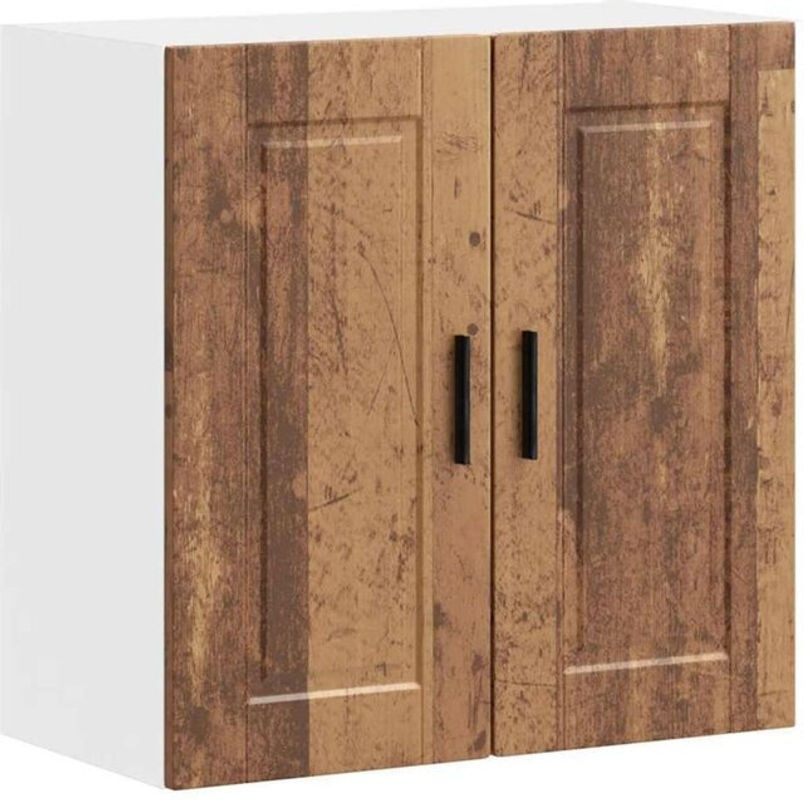 Vidaxl Küchen-Hängeschrank Porto in Braun mit Drehtüren in Landhaus-Optik aus Holzwerkstoff - Bild 1
