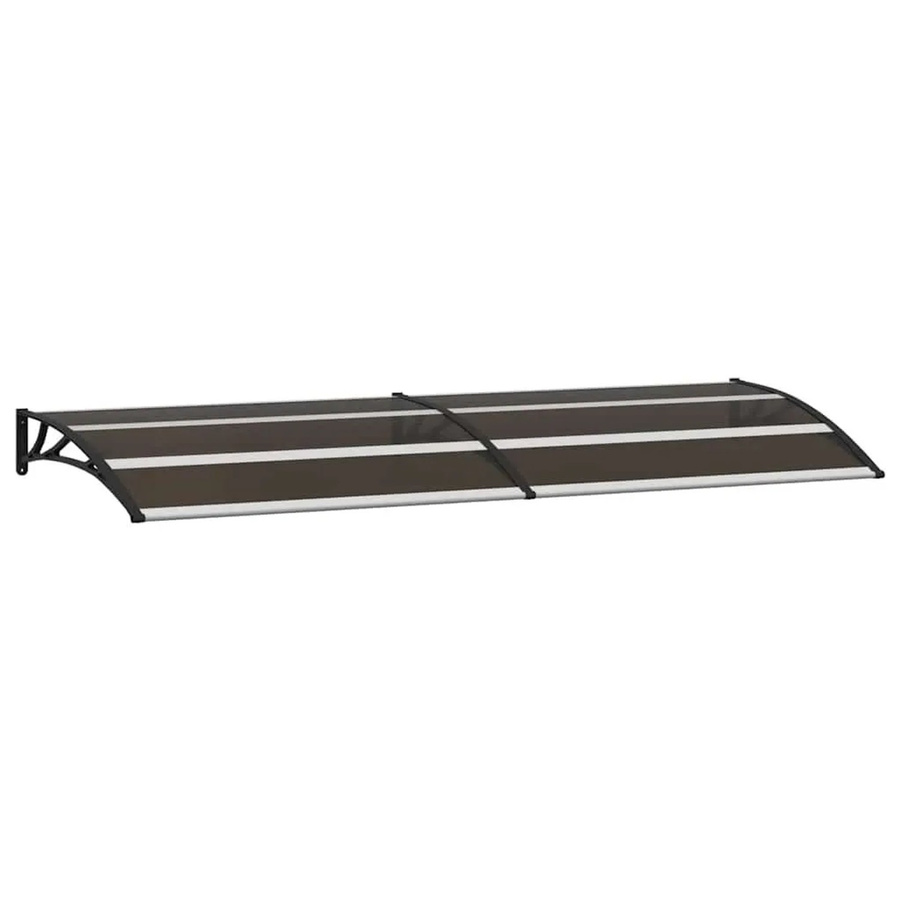 vidaXL Vordach Schwarz aus Polycarbonat und Aluminium, Wandmontage, gebogen, B: 240 cm, T: 75 cm - Bild 2