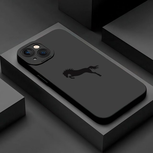 Kreative Dark Horse Handyhülle für Samsung Galaxy S25 FE, S24, S23 Ultra, S22 Plus und weitere Modelle, Farbe: Schwarz - Bild 1